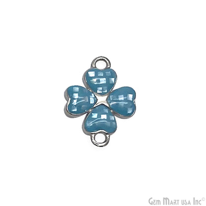 Clover shape Charm Shell 16x12mm Double Bail Connector