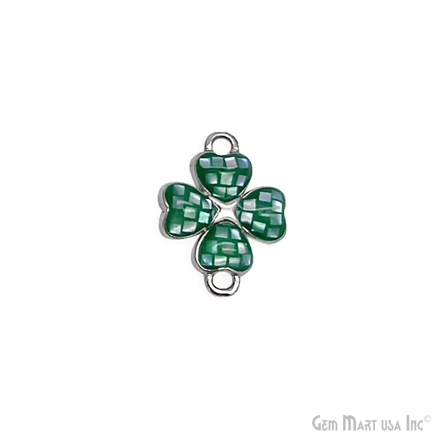 Clover shape Charm Shell 16x12mm Double Bail Connector