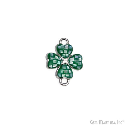 Clover shape Charm Shell 16x12mm Double Bail Connector