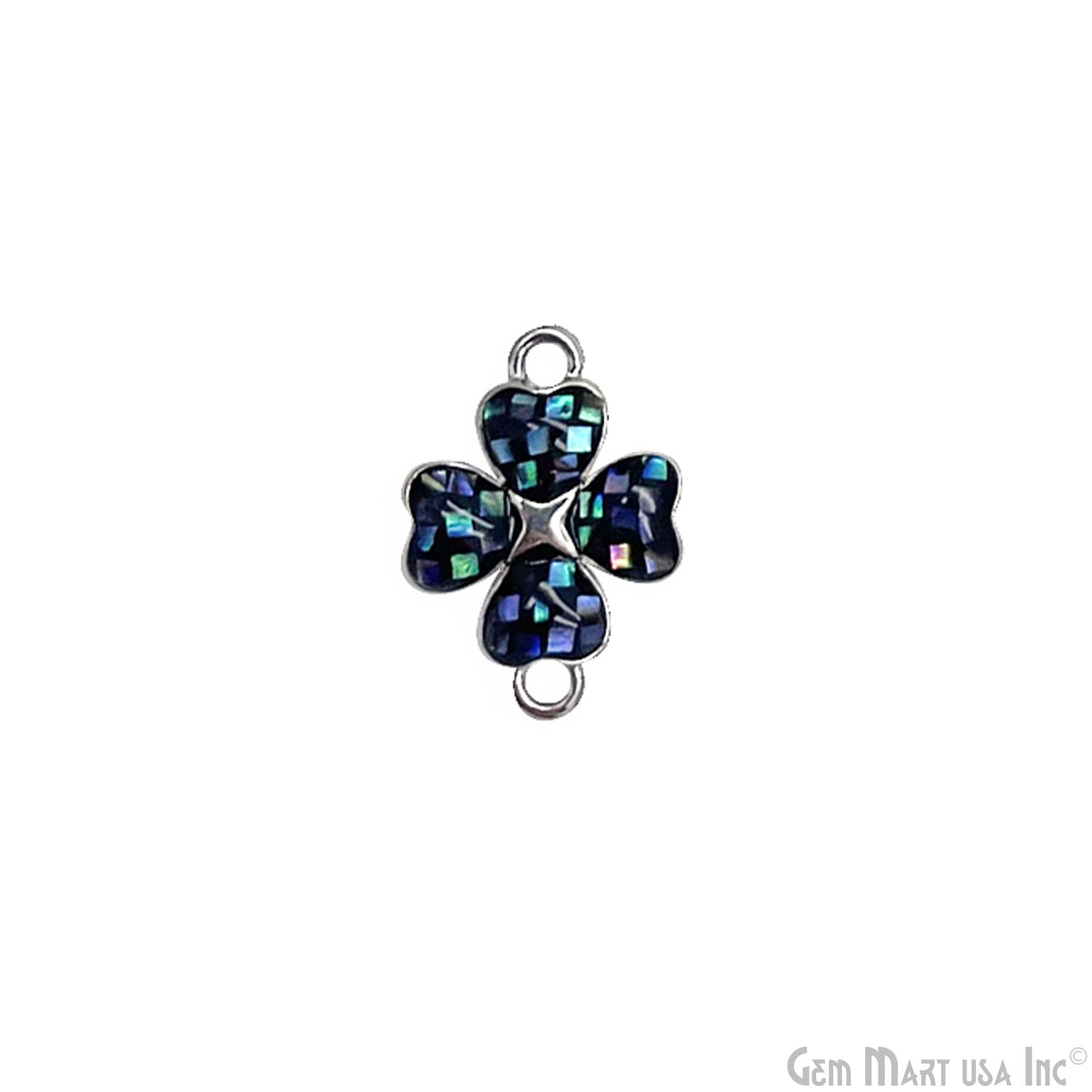 Clover shape Charm Shell 16x12mm Double Bail Connector