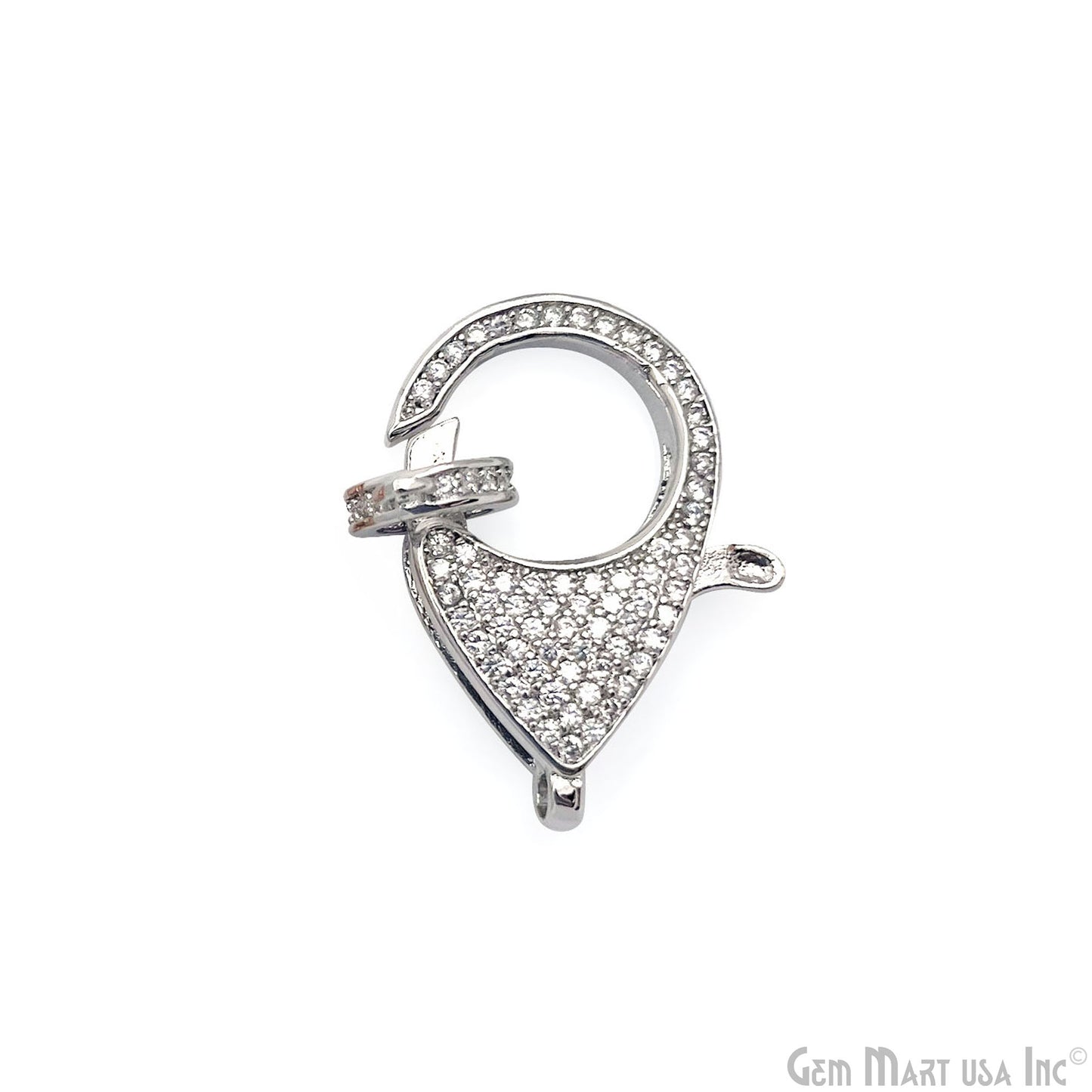 CZ Lobster Clasp 27x18mm CZ Clear Micro Pave Round Lobster Claw Clasp