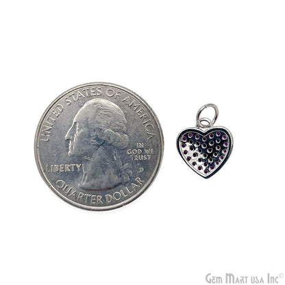 Pink Zircon Pave Hear Shape Single Bail Pendant