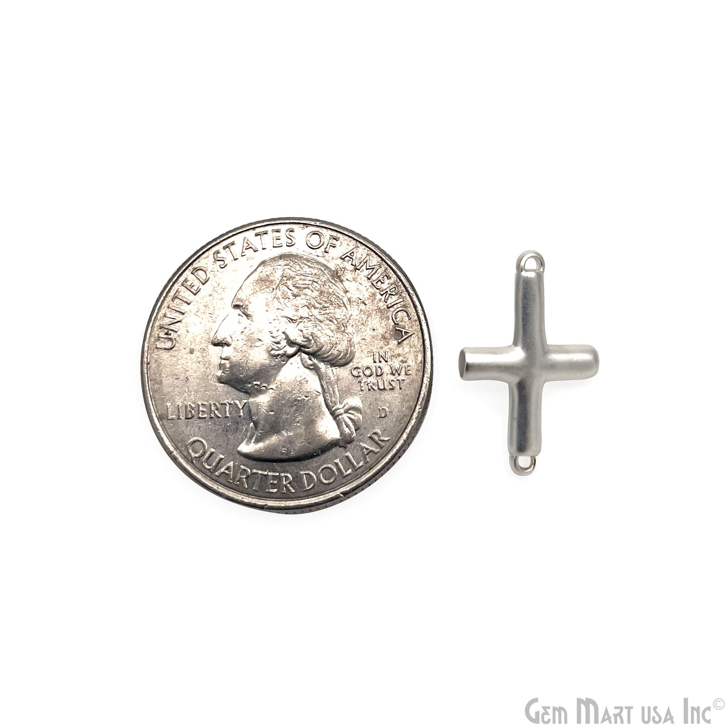 Cross Symbol Charm 18x12mm Matte Finish Double Bail Pendant Charm