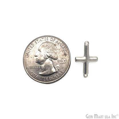 Cross Symbol Charm 18x12mm Matte Finish Double Bail Pendant Charm