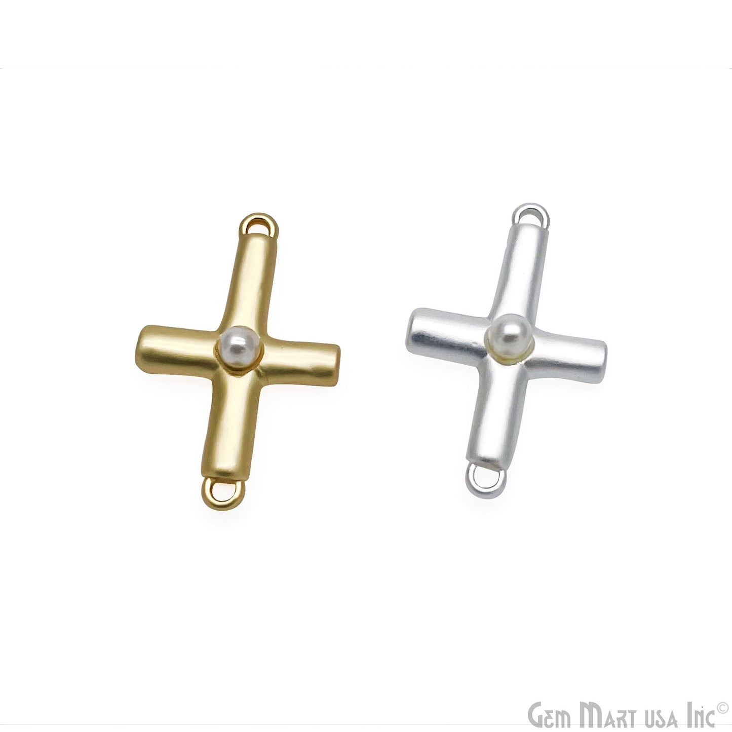 Cross Symbol Charm 18x12mm Matte Finish Double Bail Pendant Charm