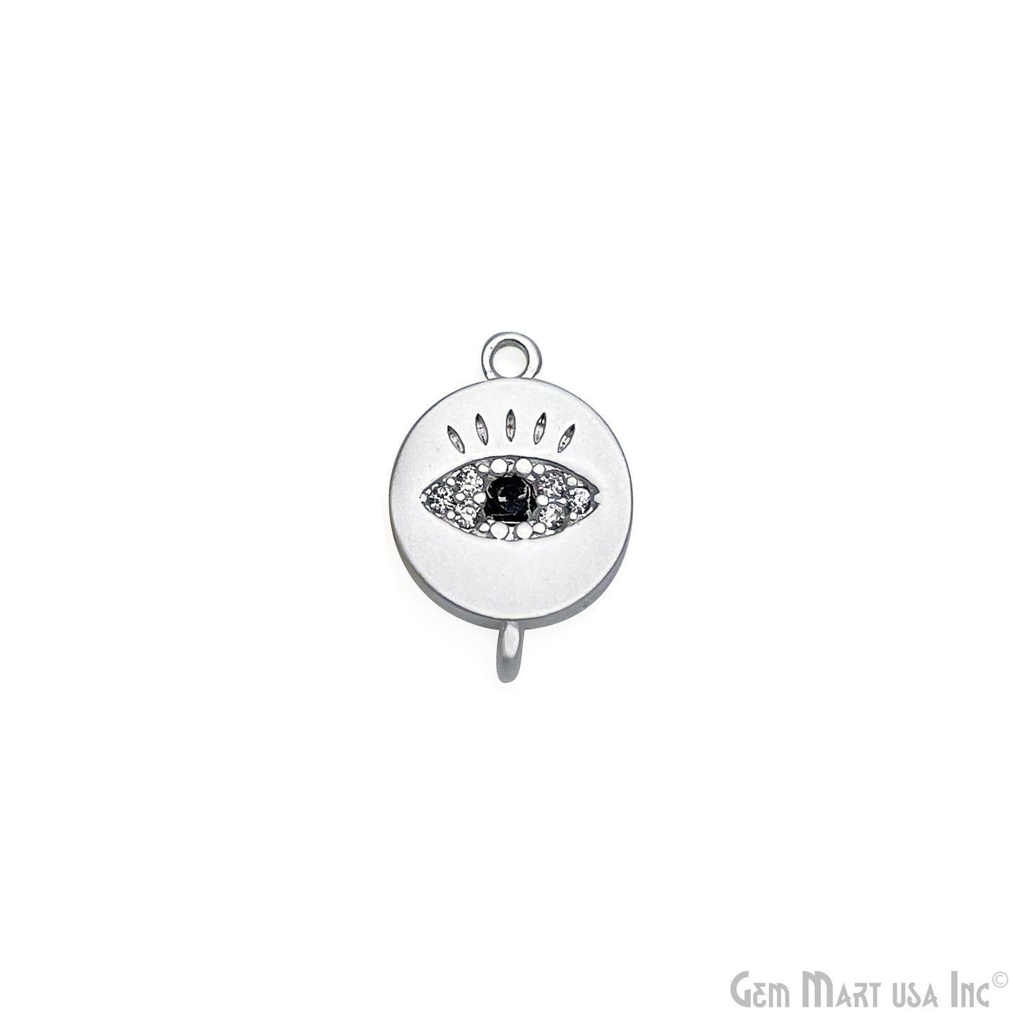 Evil Eye Charm Pendant 10mm Double Bail Evil Eye Bracelet Charm