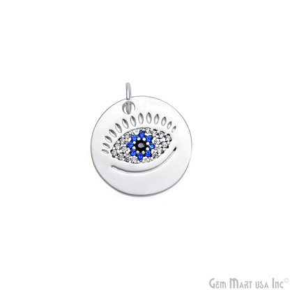 Evil Eye Charm Pendant 16mm Single Bail Evil Eye Bracelet Charm