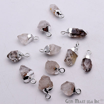 Rough Gemstone Free From Silver Electroplated Single Bail Connector