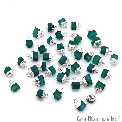 Rough Gemstone Free From Silver Electroplated Single Bail Connector