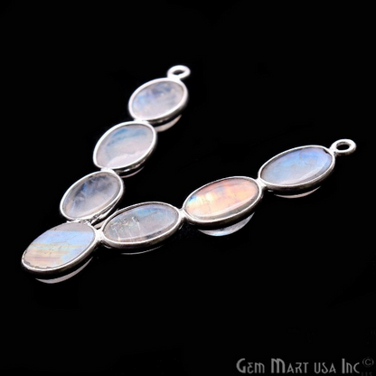 DIY Rainbow Moonstone 39x38mm Silver Plated Chandelier Finding Component - GemMartUSA