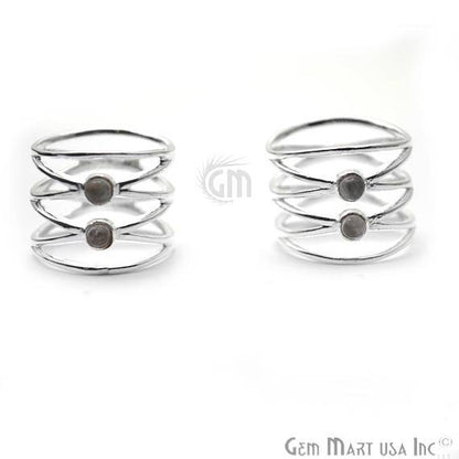 Double Gemstone Stackable Wedding Band Ring (12061) - GemMartUSA