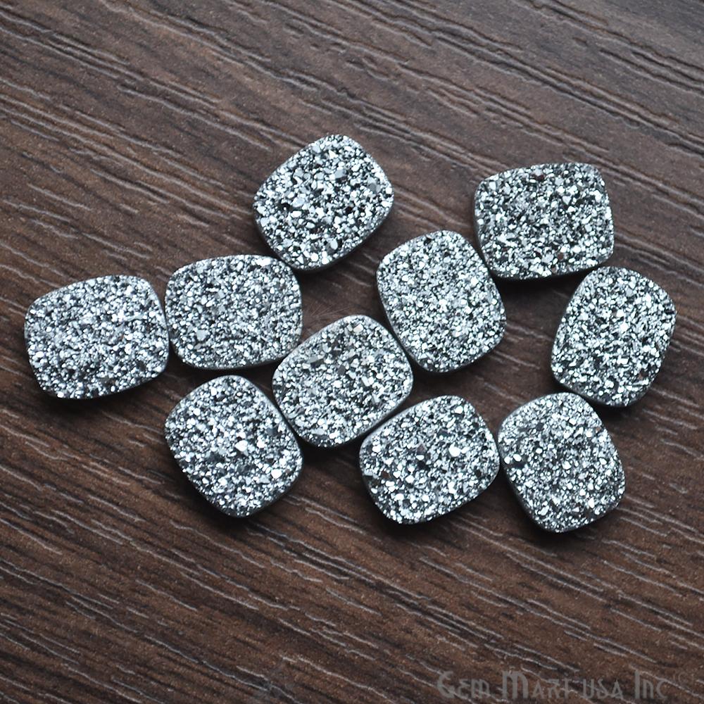 Plain Druzy 10x12mm Octagon Shape Loose Cabochon (Pick Your Color) - GemMartUSA