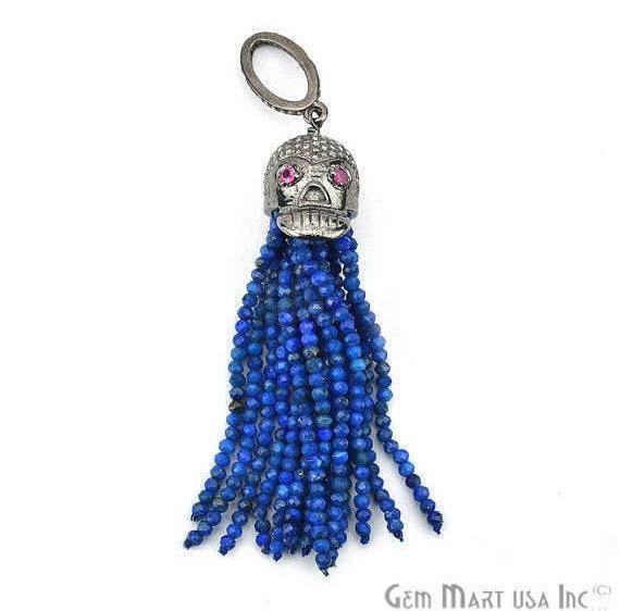 Black Plated Diamond Cap Tassel Dangle Pendant (TP) - GemMartUSA