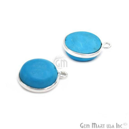 Round Shape 12mm Gemstone Cabochon Connector (Pick Your Gemstone,Plating,Bail) - GemMartUSA