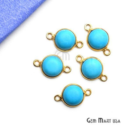 Round Shape 8mm Gemstone Cabochon Connector (Pick Your Gemstone,Plating,Bail) - GemMartUSA