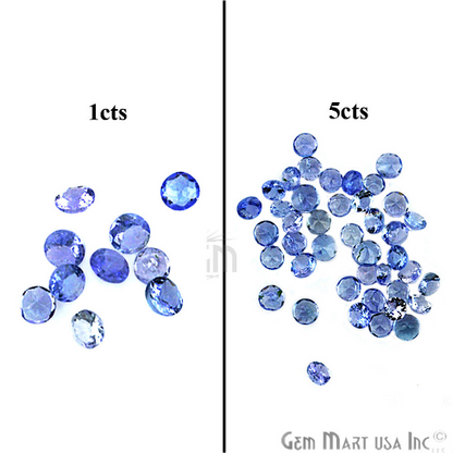 Tanzanite Wholesale Gemstones, 100% Natural Precious Gems, Purple and Blue Faceted Loose Gems, 2.5-3mm, Round, 5 Carats