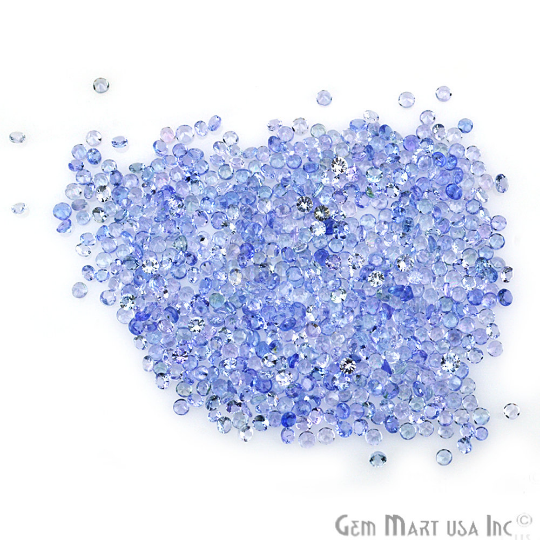 Tanzanite Wholesale Gemstones, 100% Natural Precious Gems, Purple and Blue Faceted Loose Gems, 2.5-3mm, Round, 5 Carats