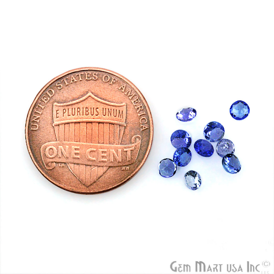 Tanzanite Wholesale Gemstones, 100% Natural Precious Gems, Purple and Blue Faceted Loose Gems, 2.5-3mm, Round, 5 Carats