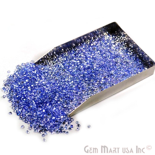 Tanzanite Wholesale Gemstones, 100% Natural Precious Gems, Purple and Blue Faceted Loose Gems, 2.5-3mm, Round, 5 Carats