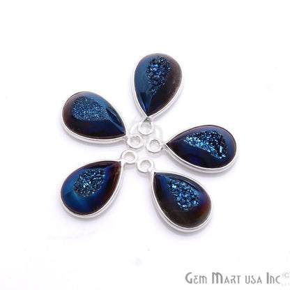 Window Druzy 8x12mm Pears Bezel Cave Druzy Connector (Pick Color, Bail, Plating) - GemMartUSA