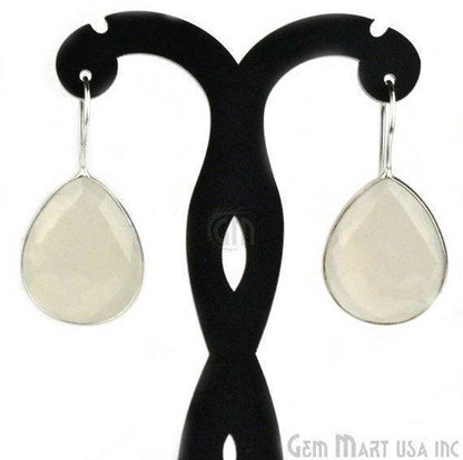 Pear Shape 21x26mm Silver Plated Gemstone Hook Earrings (Pick your Gemstone) (90011-1) - GemMartUSA