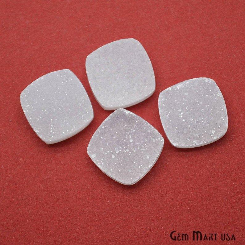 Plain Color Druzy 16mm Cushion Shape Loose Cabochon (Pick Your Color) - GemMartUSA