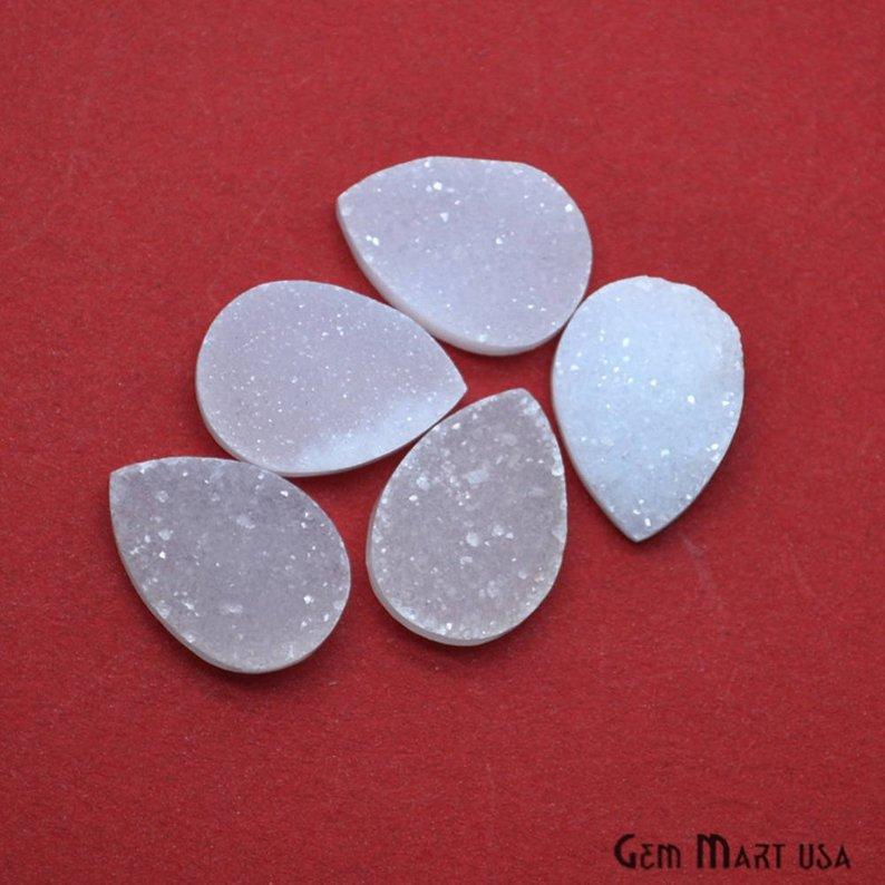 Plain Color Druzy 13x18mm Pear Shape Loose Cabochon (Pick Your Color) - GemMartUSA