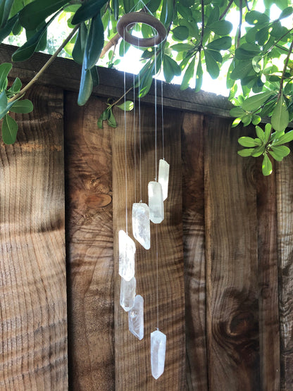 Crystal Quartz Wind Chime, Natural Crystal Wind Chimes, Garden Décor, Home Décor, Melodic Tones