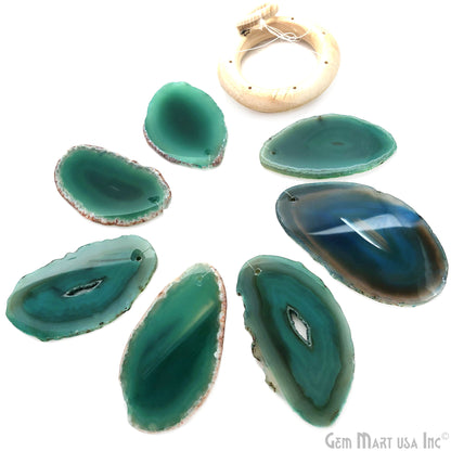 Green Agate Slice Wind Chime, Natural Gemstone Wind Chime, Garden Décor, Home Décor, Melodic Tones