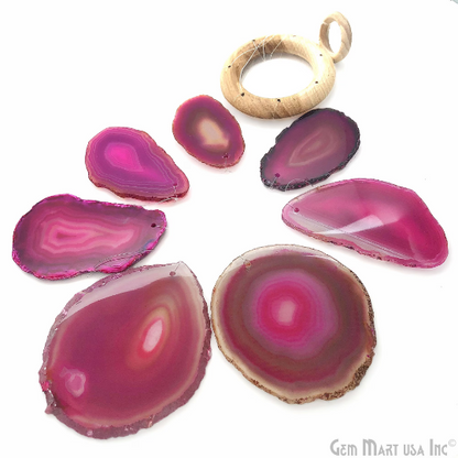 Pink Agate Slice Wind Chime, Natural Gemstone Wind Chime, Garden Décor, Home Décor, Melodic Tones