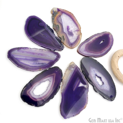 Purple Agate Slice Wind Chime, Natural Gemstone Wind Chime, Garden Décor, Home Décor, Melodic Tones