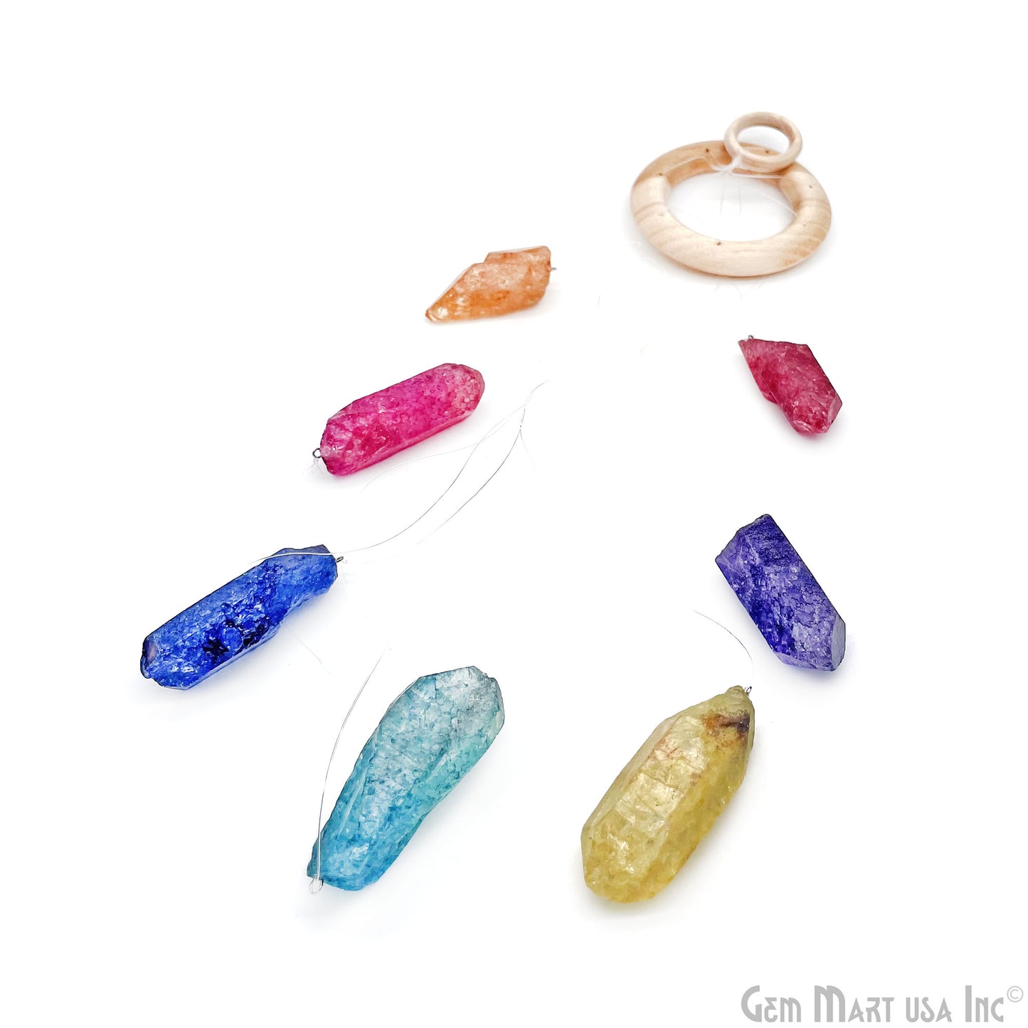Rainbow Quartz Wind Chime, Natural Crystal Wind Chimes, Garden Décor, Home Décor, Melodic Tones