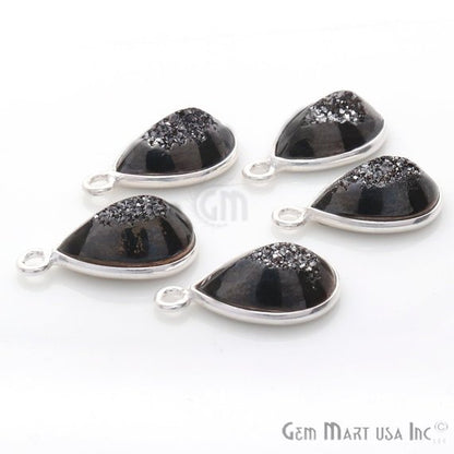 Window Druzy 8x12mm Pears Bezel Cave Druzy Connector (Pick Color, Bail, Plating) - GemMartUSA