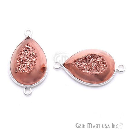 Window Druzy 13x18mm Pears Bezel Cave Druzy Connector (Pick Color, Bail, Plating) - GemMartUSA