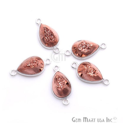Window Druzy 8x12mm Pears Bezel Cave Druzy Connector (Pick Color, Bail, Plating) - GemMartUSA