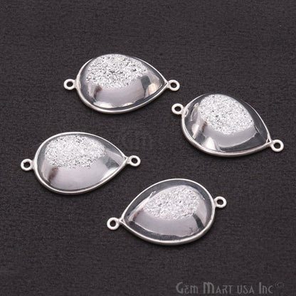 Window Druzy 16x22mm Pear Bezel Cave Druzy Gemstone Connector (Pick Your Color, Bail) - GemMartUSA