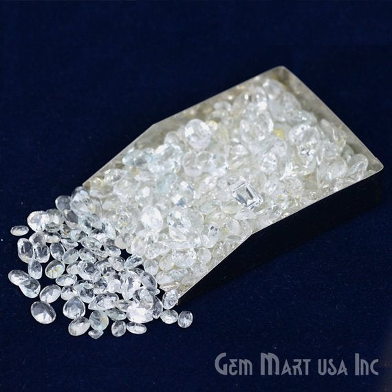 50 Carat White Topaz Mix Shape Wholesale Loose Gemstones - GemMartUSA