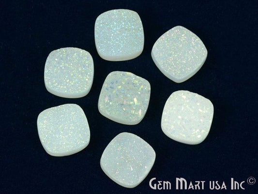 Plain Druzy 12mm Cushion Shape Loose Cabochon (Pick Your Color) - GemMartUSA