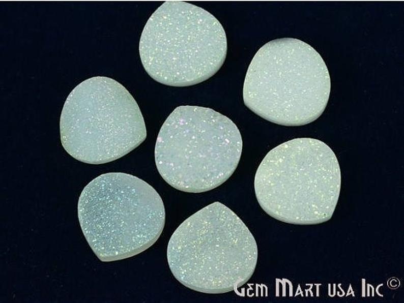 Plain Druzy 14mm Heart Shape Loose Cabochon (Pick Your Color) - GemMartUSA