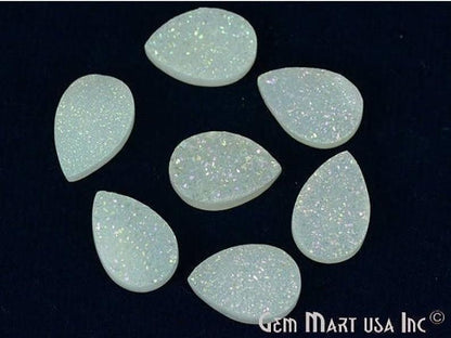 Plain Druzy 8x12mm Pear Shape Loose Cabochon (Pick Your Color) - GemMartUSA