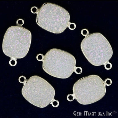 Titanium Druzy 9x11mm Octagon Bezel Connector (Pick Color, Bail, Plating) - GemMartUSA