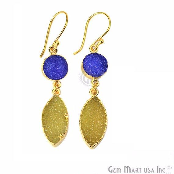 Yellow and Blue Druzy