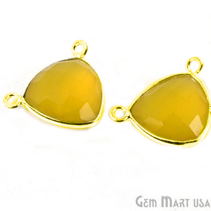 Trillion 14mm Cat Bail Silver Bezel Gemstone Connector