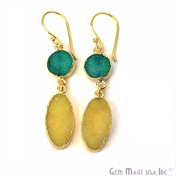 Yellow and Green Druzy