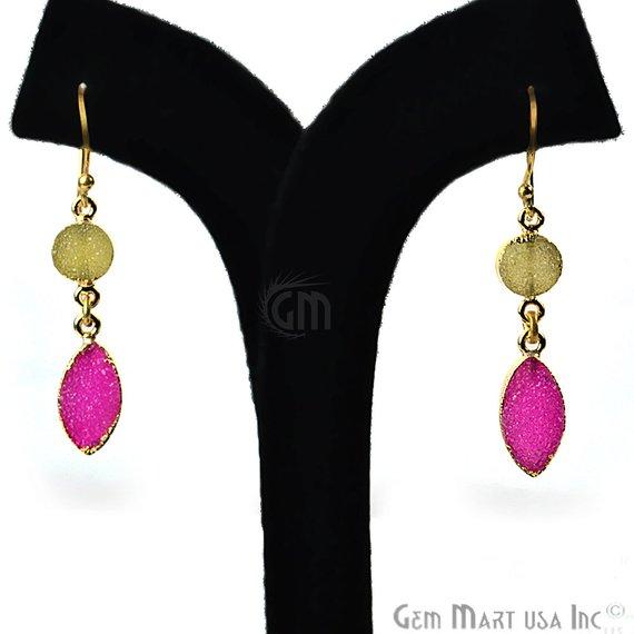 Pink and Yellow Druzy