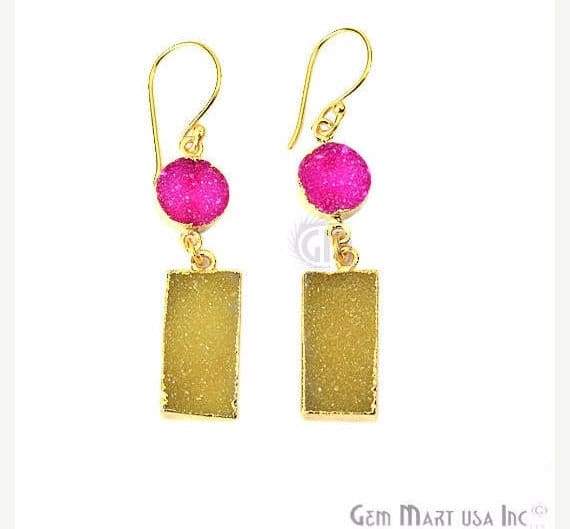 Yellow and Pink Druzy