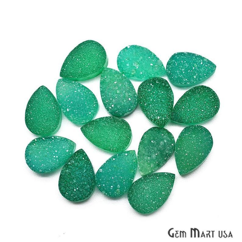 Plain Color Druzy 8x12mm Pear Shape Loose Cabochon (Pick Your Color) - GemMartUSA