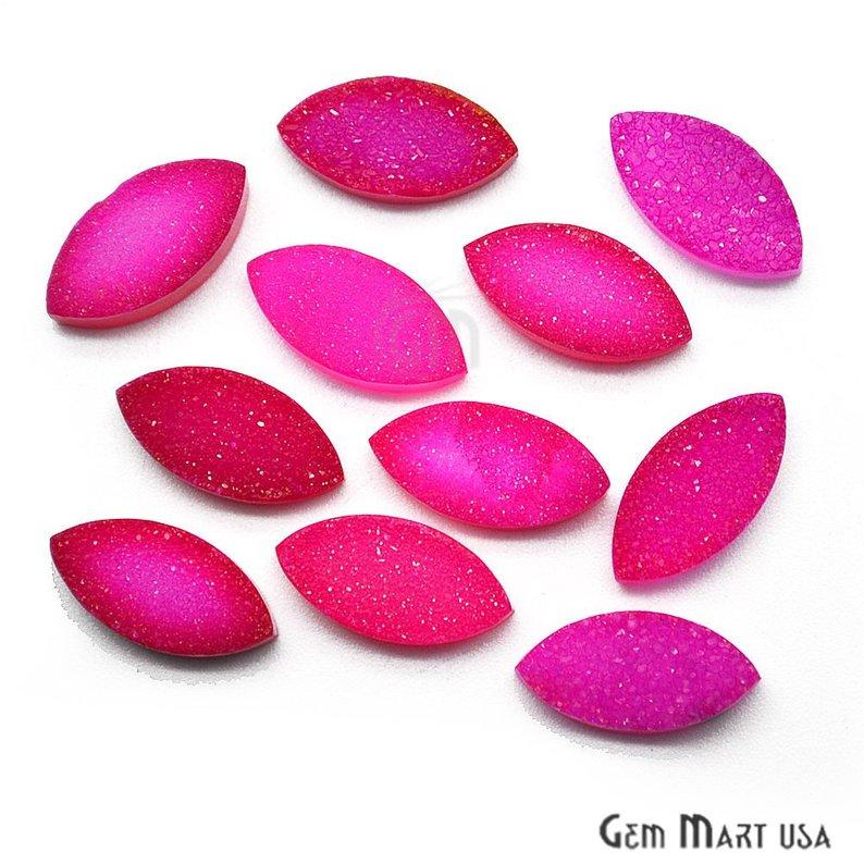 Plain Color Druzy 8x16mm Marquise Shape Loose Cabochon (Pick Your Color) - GemMartUSA