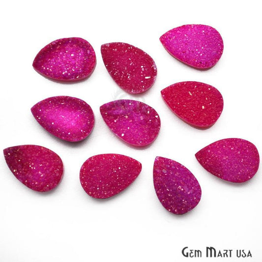 Plain Color Druzy 8x12mm Pear Shape Loose Cabochon (Pick Your Color) - GemMartUSA