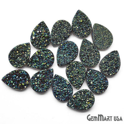 Plain Druzy 10x14mm Pear Shape Loose Cabochon (Pick Your Color) - GemMartUSA